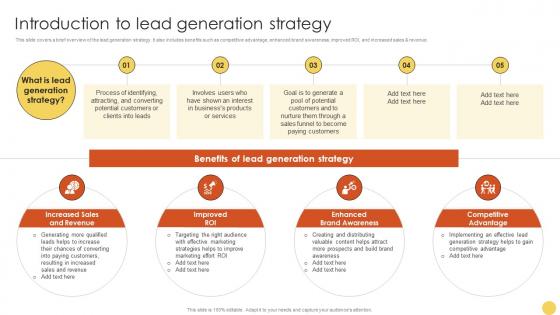 Introduction To Lead Generation Strategy Advanced Lead Generation Tactics Strategy SS V