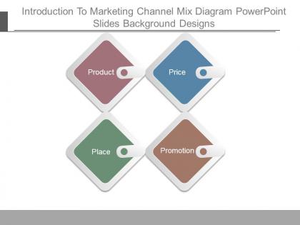 Introduction to marketing channel mix diagram powerpoint slides background designs