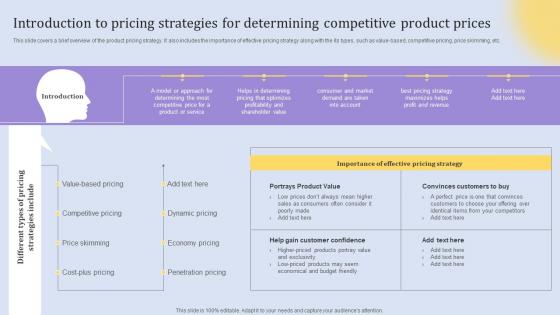Introduction To Pricing Strategies For Determining Elements Of An Effective Product Strategy SS V