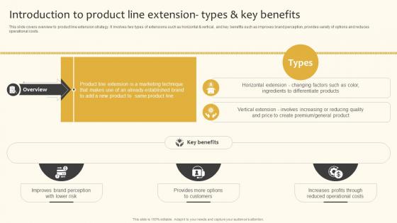 Introduction To Product Line Extension Types And Key Benefits Implementing Product And Market Strategy SS
