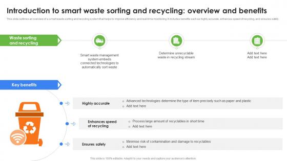 Introduction To Smart Waste Sorting And Recycling Role Of IoT In Enhancing Waste IoT SS