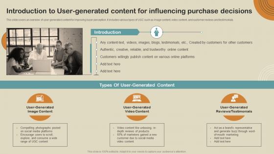 Introduction To User Generated Content For Influencing Boost Customer Engagement MKT SS