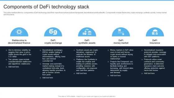 Introduction To Web 3 0 Era Components Of Defi Technology Stack BCT SS