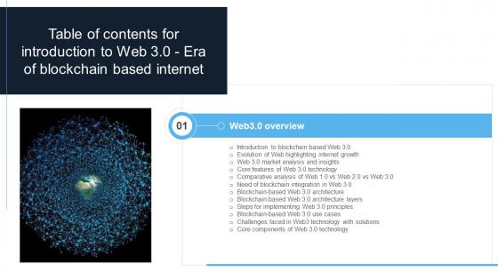Introduction To Web 3 0 Era Of Blockchain Based Internet For Table Of Contents BCT SS