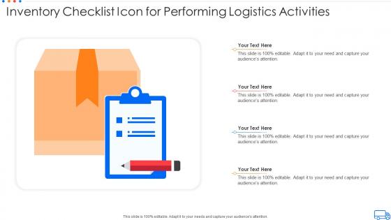Inventory checklist icon for performing logistics activities