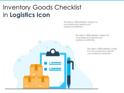 Inventory goods checklist in logistics icon