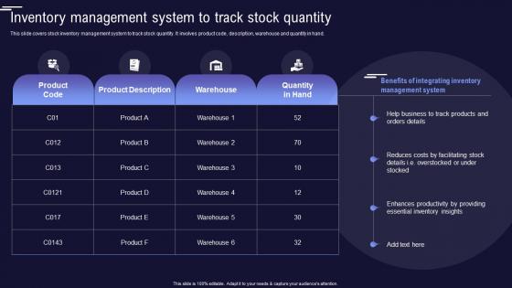 Inventory Management System To Track Stock Quantity Inventory And Asset Management