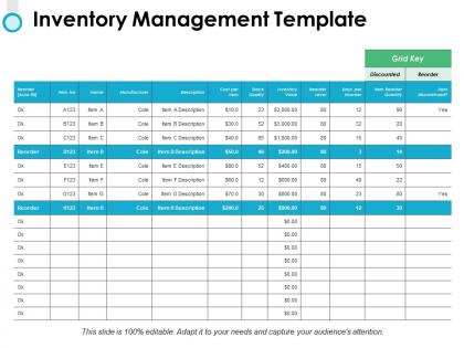 Inventory management template table ppt powerpoint presentation icon images