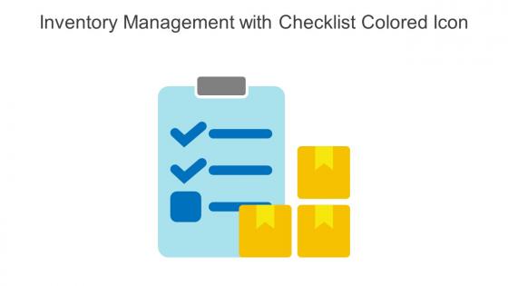 Inventory Management With Checklist Colored Icon In Powerpoint Pptx Png And Editable Eps Format