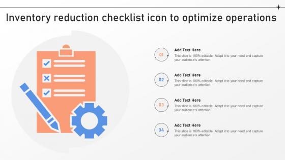Inventory Reduction Checklist Icon To Optimize Operations