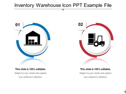Inventory warehouse icon ppt example file