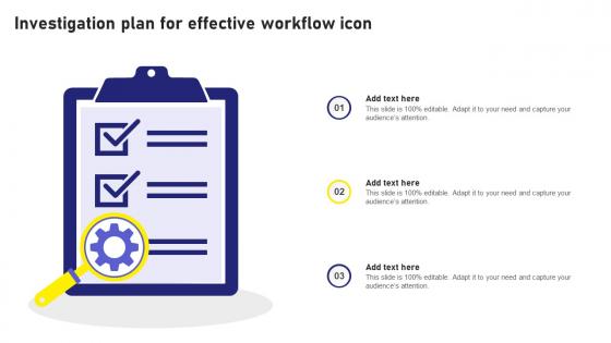 Investigation Plan For Effective Workflow Icon
