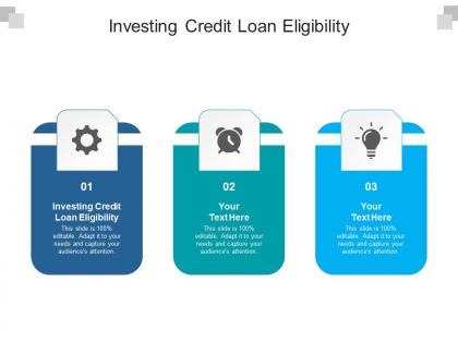 Investing credit loan eligibility ppt powerpoint presentation show mockup cpb