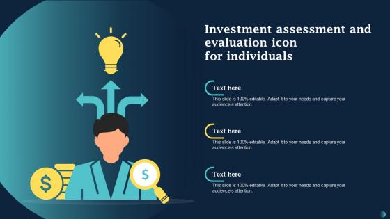 Investment Assessment And Evaluation Icon For Individuals