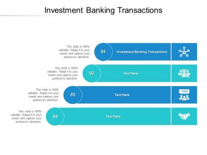 Investment banking transactions ppt powerpoint presentation slides images cpb