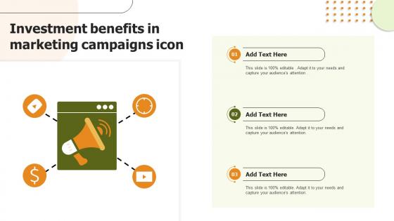 Investment Benefits In Marketing Campaigns Icon
