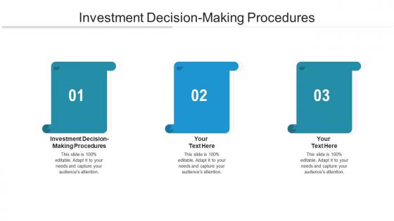 Investment decision making procedures ppt powerpoint presentation summary pictures cpb