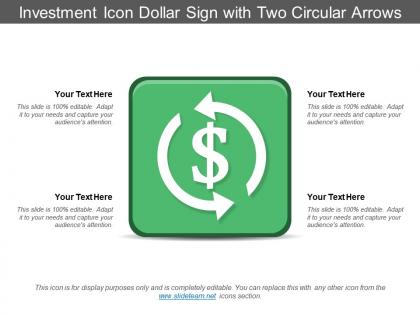 Investment icon dollar sign with two circular arrows