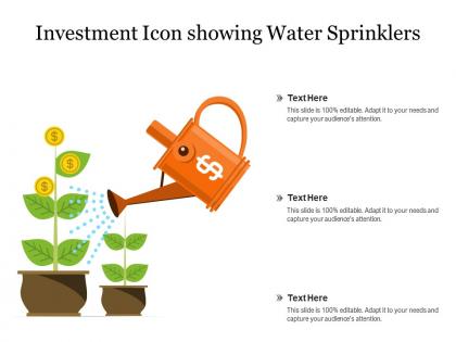 Investment icon showing water sprinklers