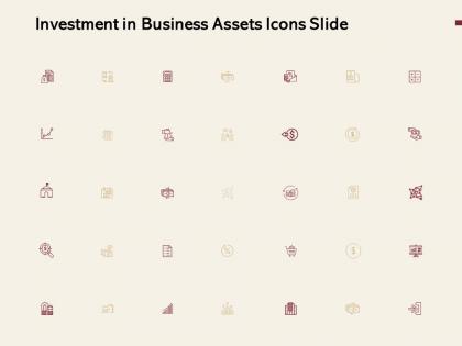 Investment in business assets icons slide growth l423 ppt powerpoint presentation