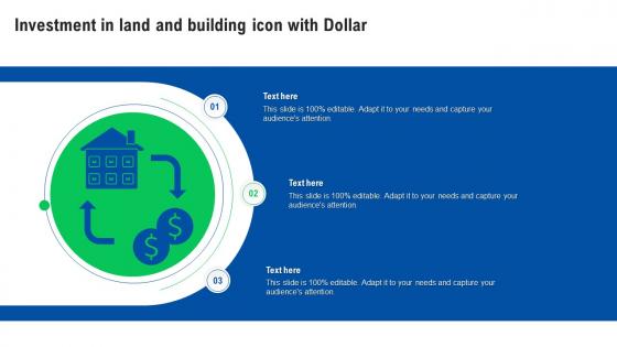 Investment In Land And Building Icon With Dollar