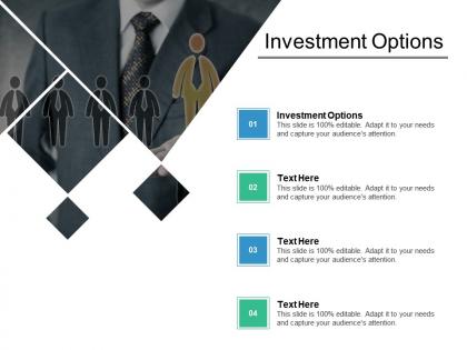 Investment options ppt powerpoint presentation icon background cpb