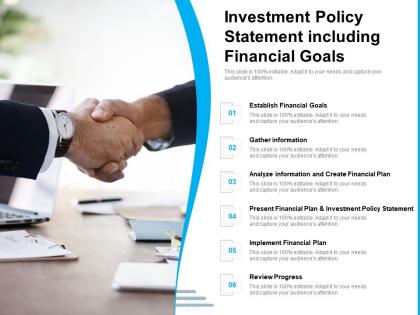 Investment policy statement including financial goals