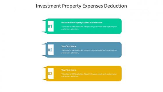 Investment property expenses deduction ppt powerpoint presentation professional cpb