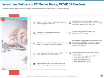 Investment pullback in ict sector during covid 19 pandemic ability ppt powerpoint presentation icon ideas