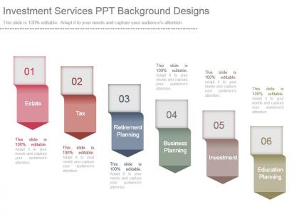 Investment services ppt background designs