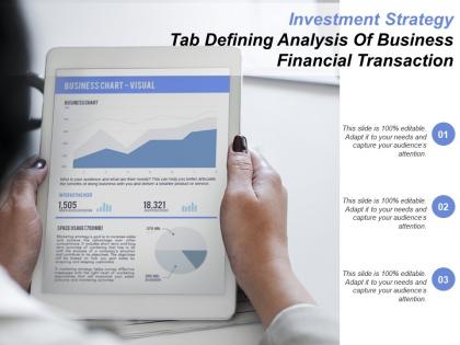 Investment strategy tab defining analysis of business financial transaction