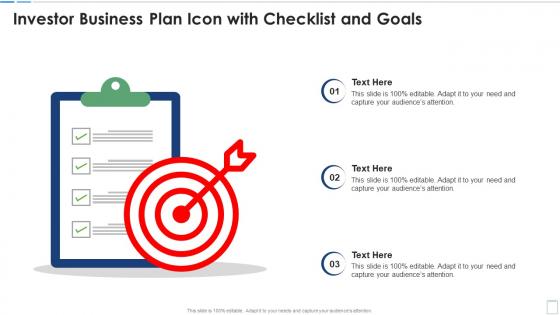 Investor Business Plan Icon With Checklist And Goals