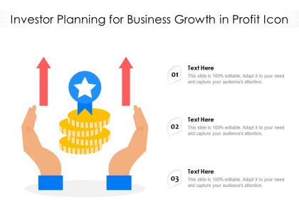Investor planning for business growth in profit icon