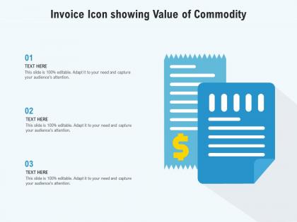 Invoice icon showing value of commodity