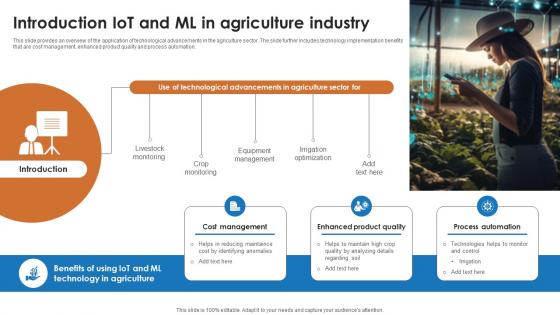 IoT And Machine Learning Introduction IoT And Ml In Agriculture Industry IoT SS