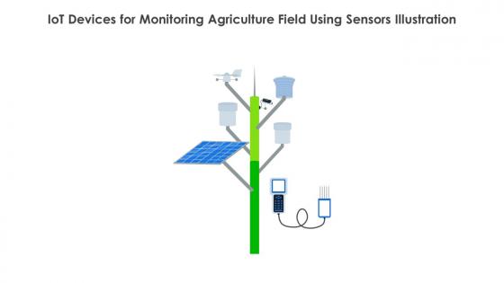 IoT Devices For Monitoring Agriculture Field Using Sensors Illustration