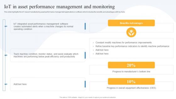 IOT In Asset Performance Management And Monitoring Global IOT In Manufacturing Market