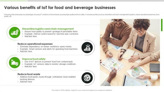 IoT Solutions For Transforming Food Various Benefits Of IoT For Food And Beverage Businesses IoT SS