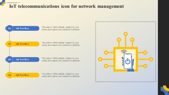 IoT Telecommunications Icon For Network Management
