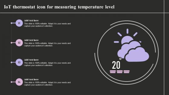 IOT Thermostat Icon For Measuring Temperature Level