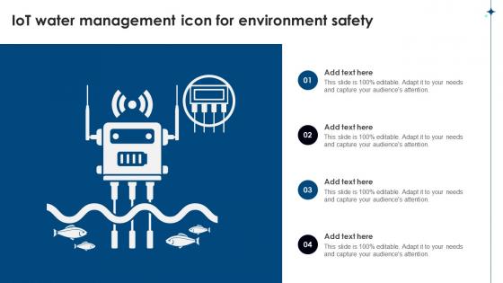 IoT Water Management Icon For Environment Safety