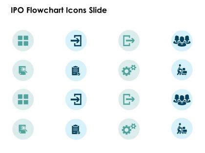 Ipo flowchart icons slide gear ppt powerpoint presentation pictures backgrounds