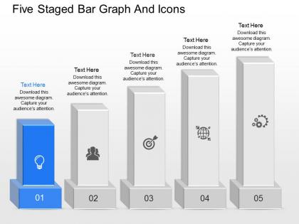 Is five staged bar graph and icons powerpoint template