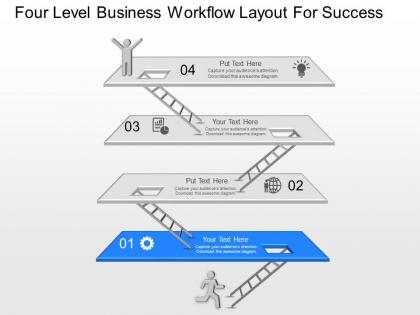 Is four level business workflow layout for success powerpoint template