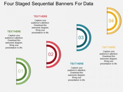 Is four staged sequential banners for data flat powerpoint design