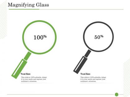 Ishikawa analysis organizational magnifying glass 50 to 100 perecntages ppt clipart