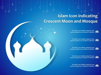 Islam icon indicating crescent moon and mosque