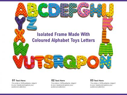 Isolated frame made with coloured alphabet toys letters