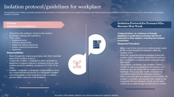 Isolation Protocol Guidelines For Workplace Framework For Post Pandemic Business Planning