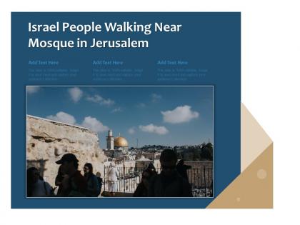 Israel people walking near mosque in jerusalem
